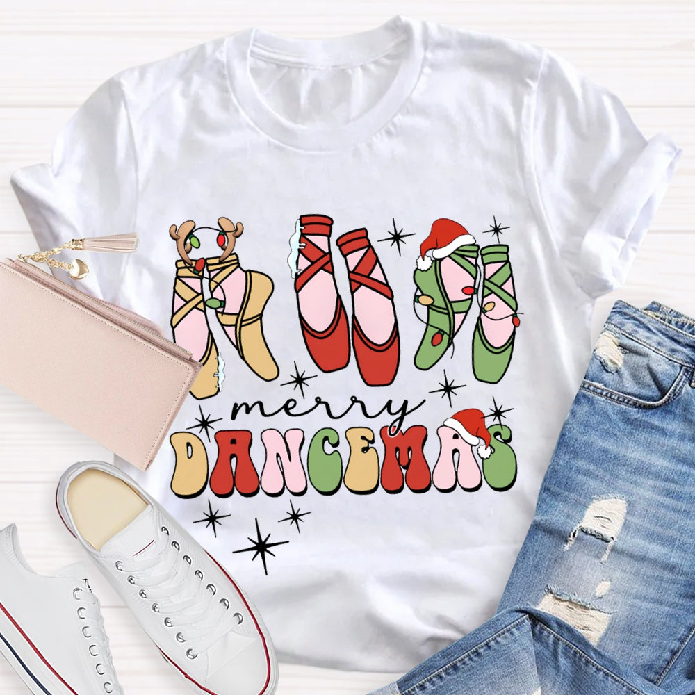 Merry Dancemas Christmas Dancing Shoes Dance Teacher Christmas T-shirt