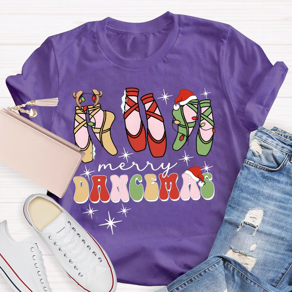 Merry Dancemas Christmas Dancing Shoes Dance Teacher Christmas T-shirt
