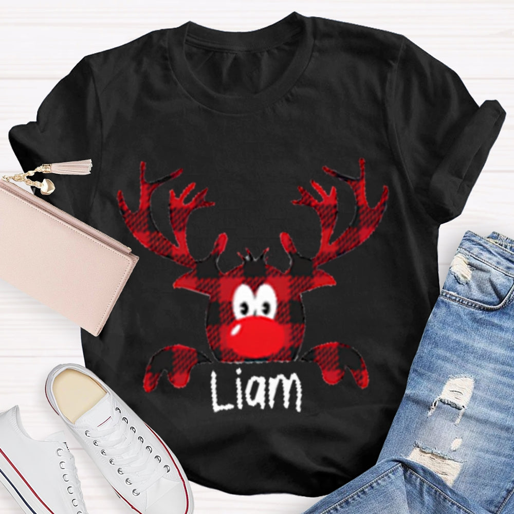Personalized Name And Design Christmas Elk Teacher Christmas T-shirt