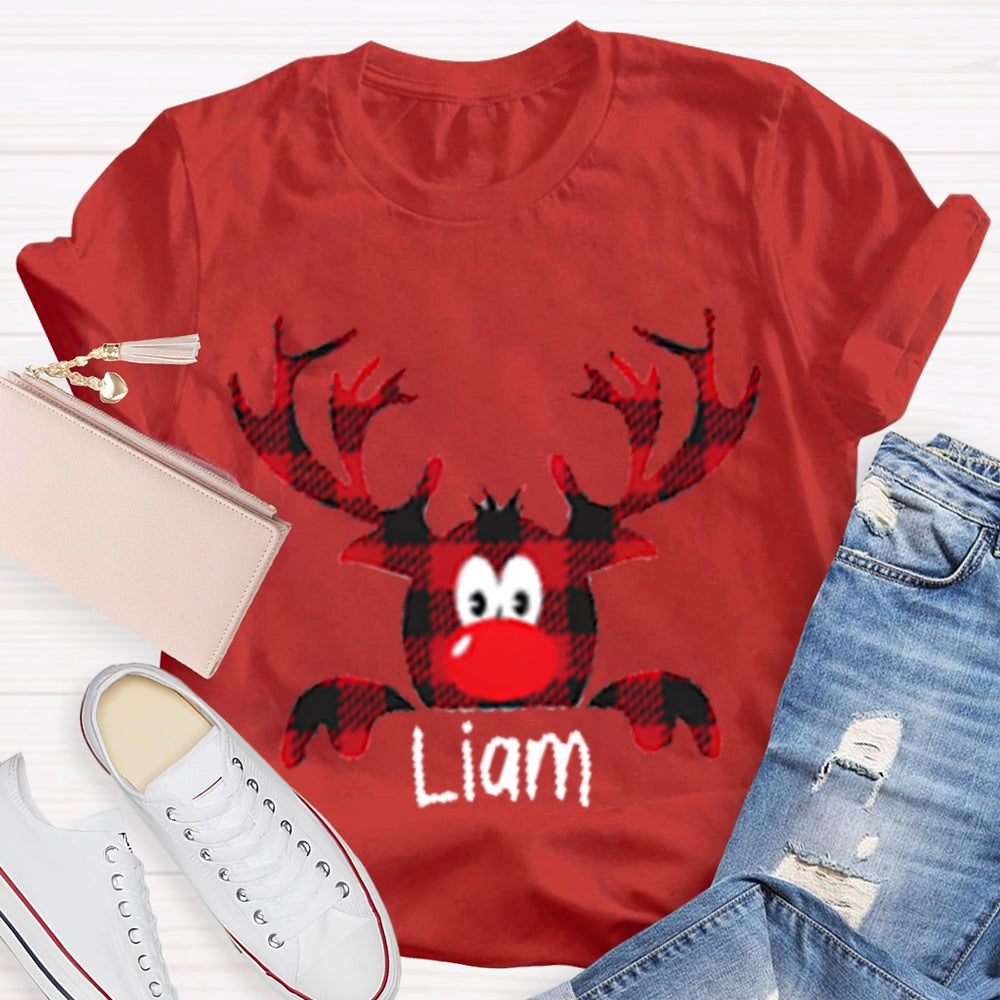 Personalized Name And Design Christmas Elk Teacher Christmas T-shirt