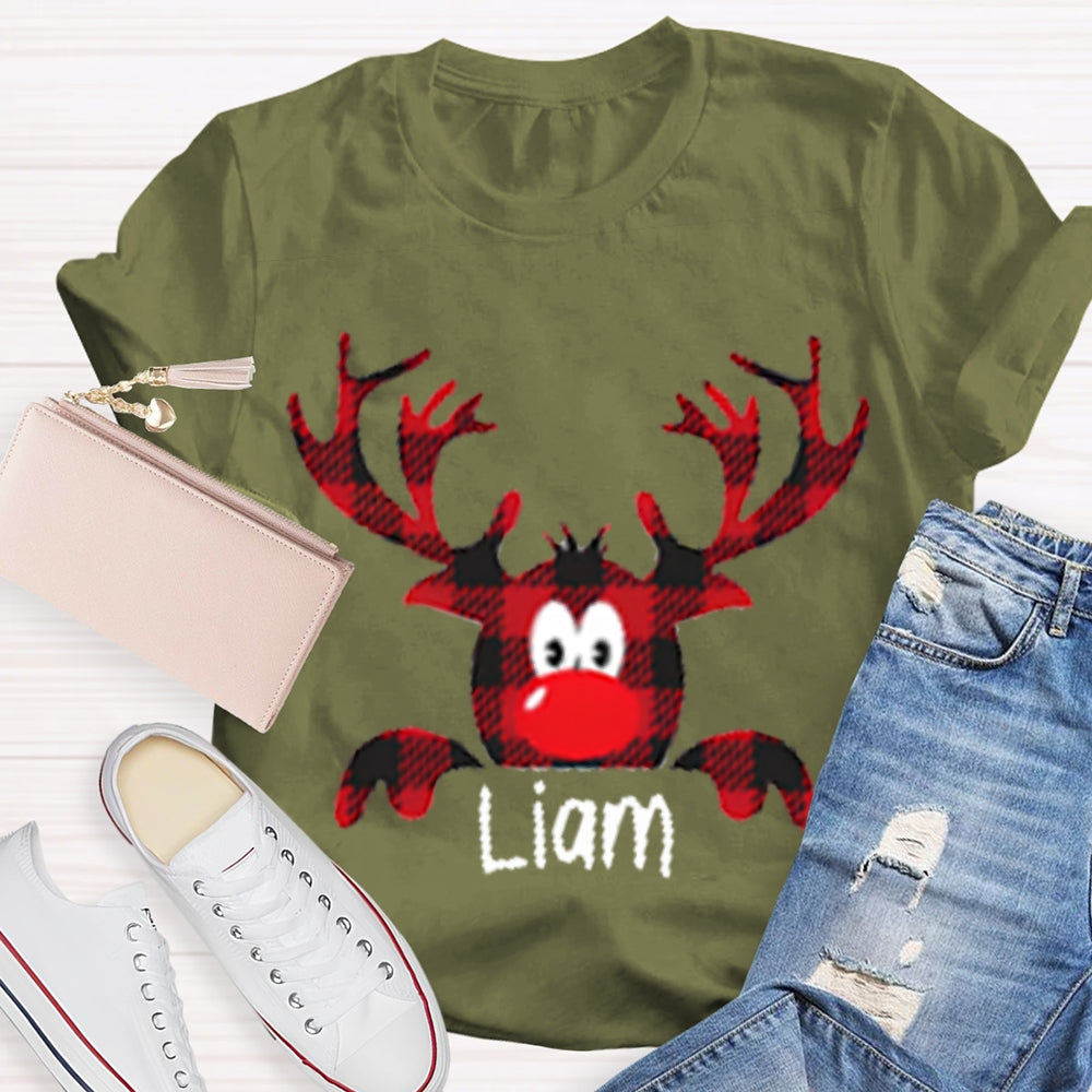 Personalized Name And Design Christmas Elk Teacher Christmas T-shirt