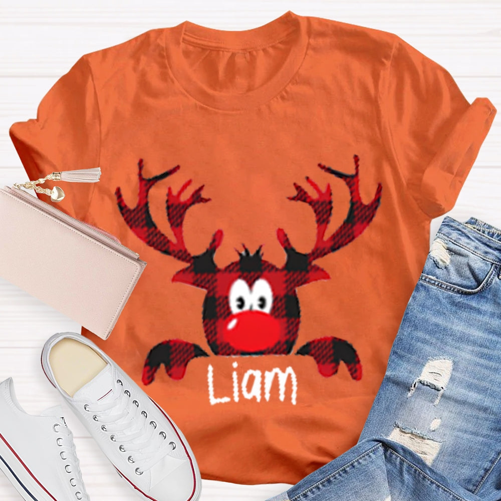 Personalized Name And Design Christmas Elk Teacher Christmas T-shirt