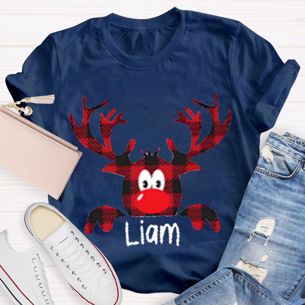 Personalized Name And Design Christmas Elk Teacher Christmas T-shirt