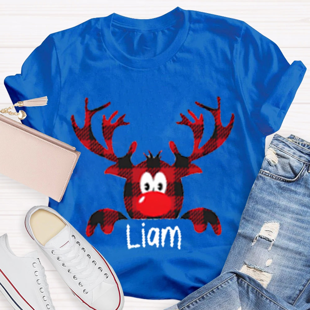 Personalized Name And Design Christmas Elk Teacher Christmas T-shirt