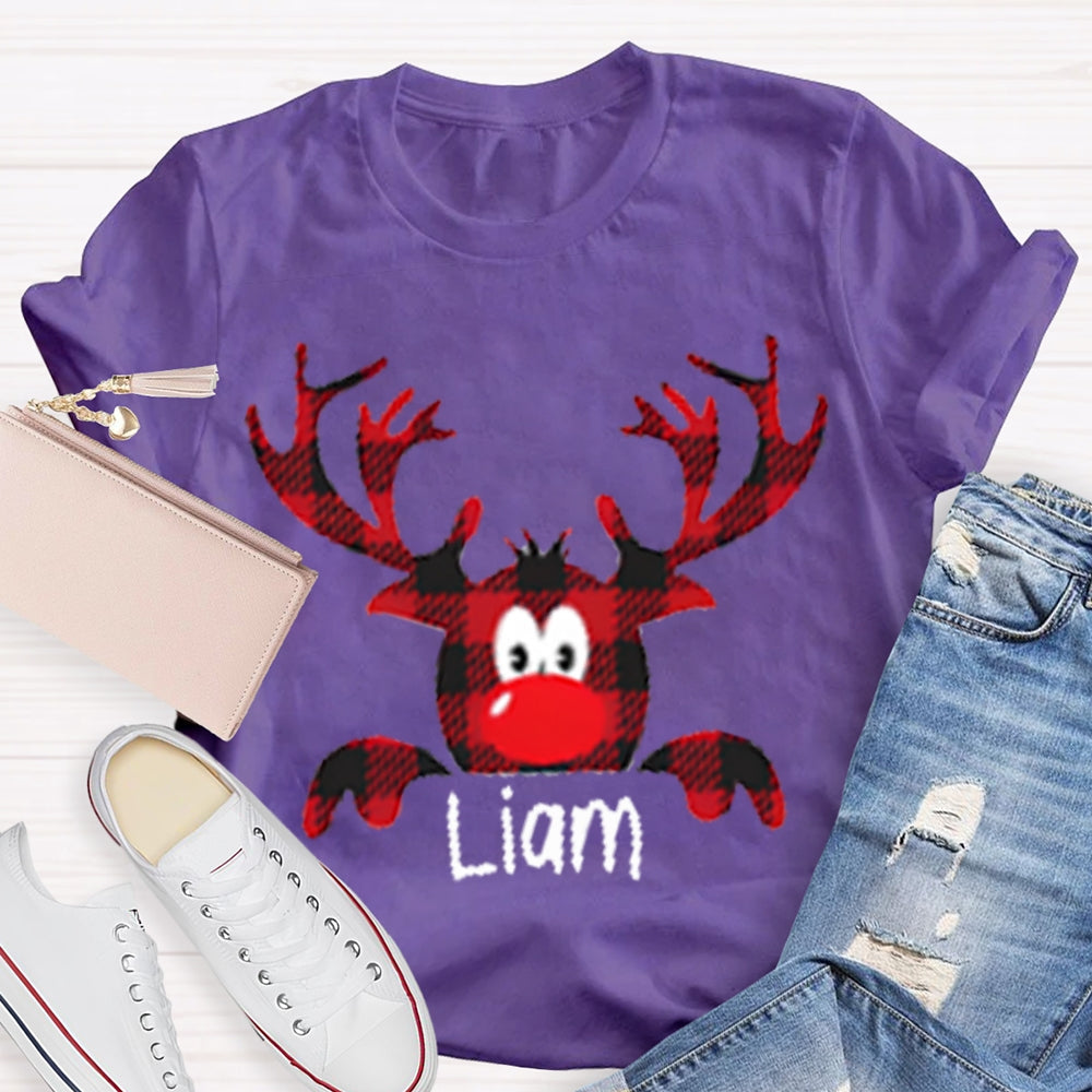 Personalized Name And Design Christmas Elk Teacher Christmas T-shirt