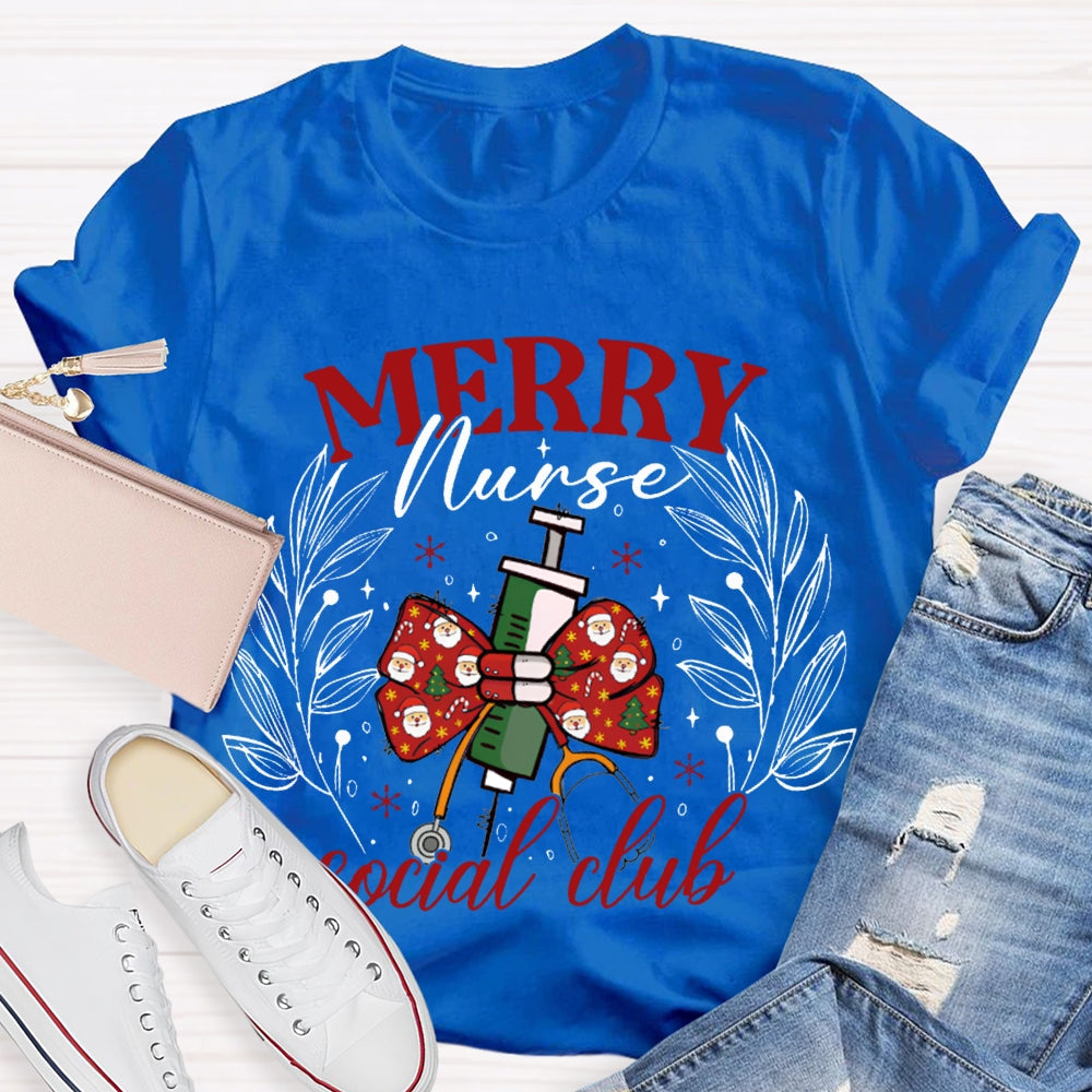 Merry Nurse Social Club Christmas Bow Needle T-shirt