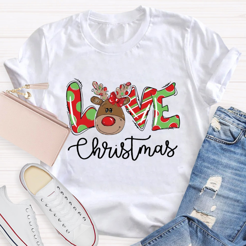 Love Christmas Polka Dot Letters T-Shirt