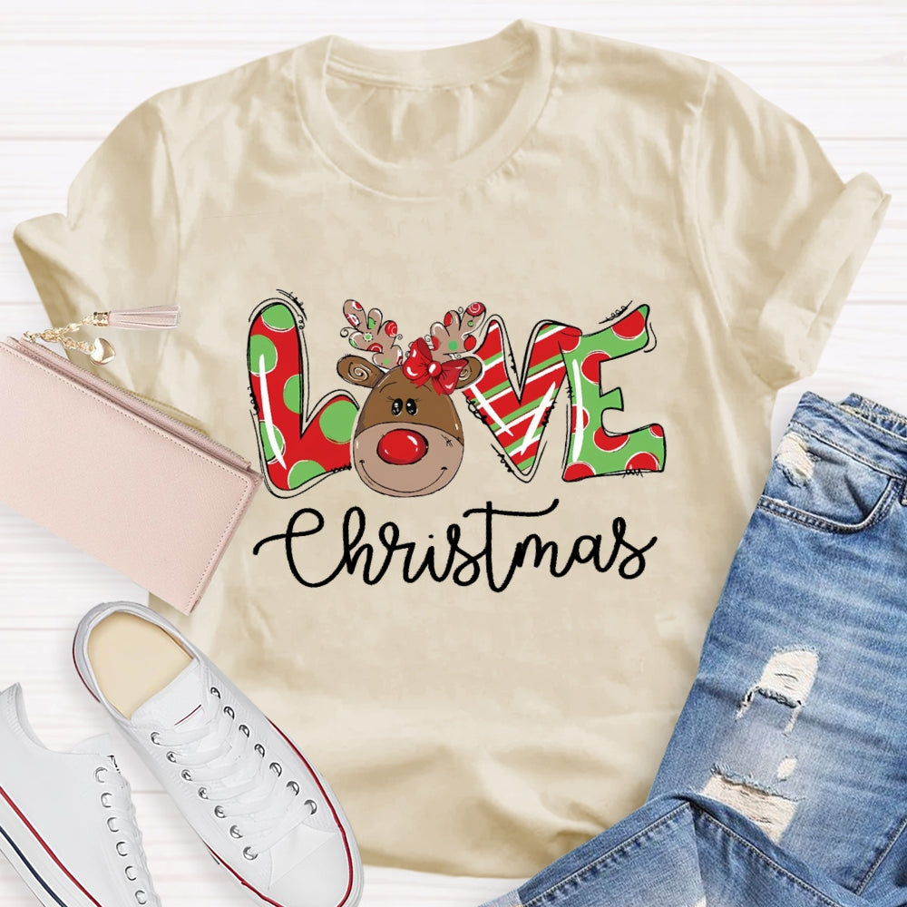 Love Christmas Polka Dot Letters T-Shirt