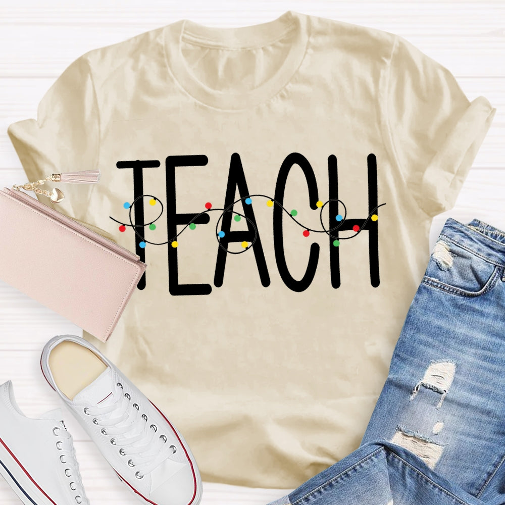 Teach Christmas Lights Christmas Vibes T-shirt