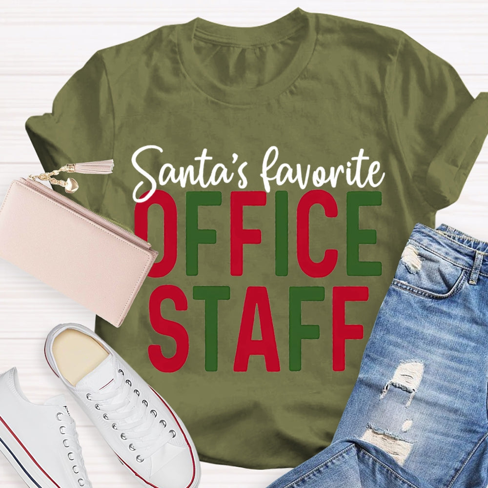 Santa'S Favorite Office Staff Christmas T-shirt