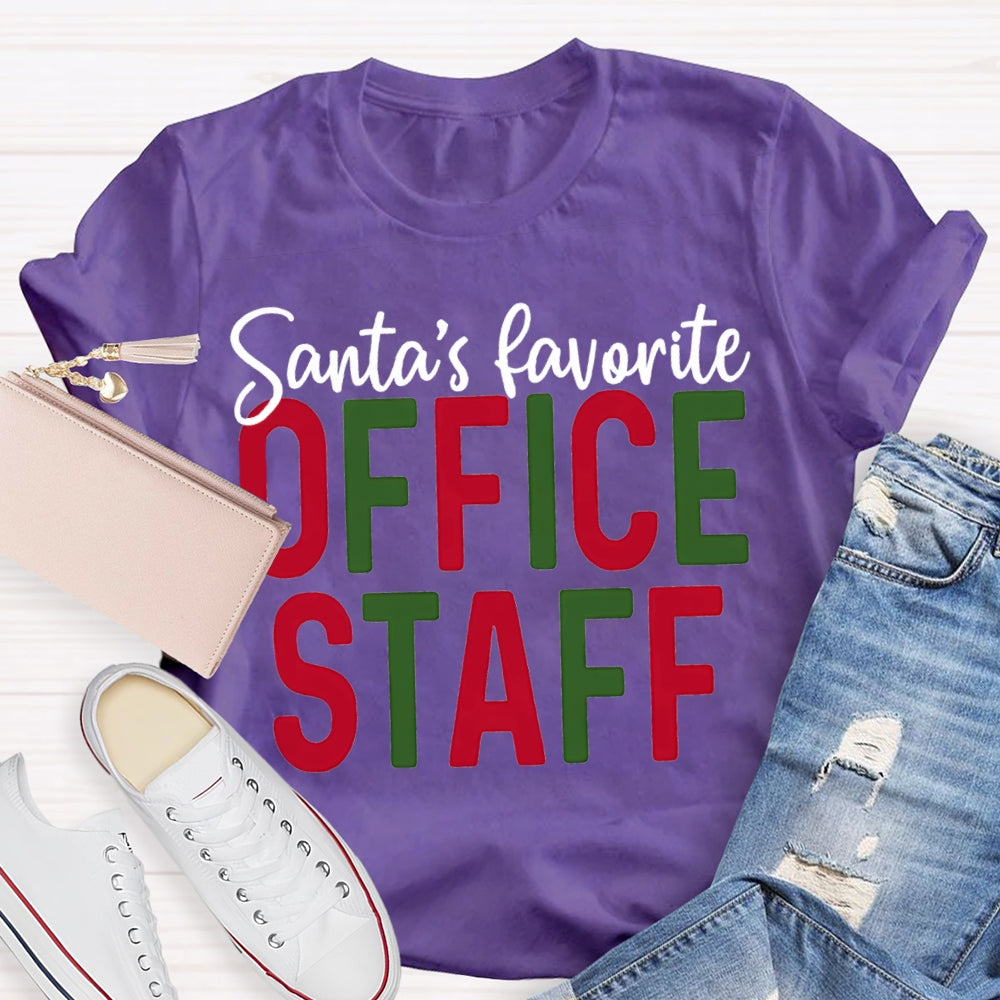 Santa'S Favorite Office Staff Christmas T-shirt