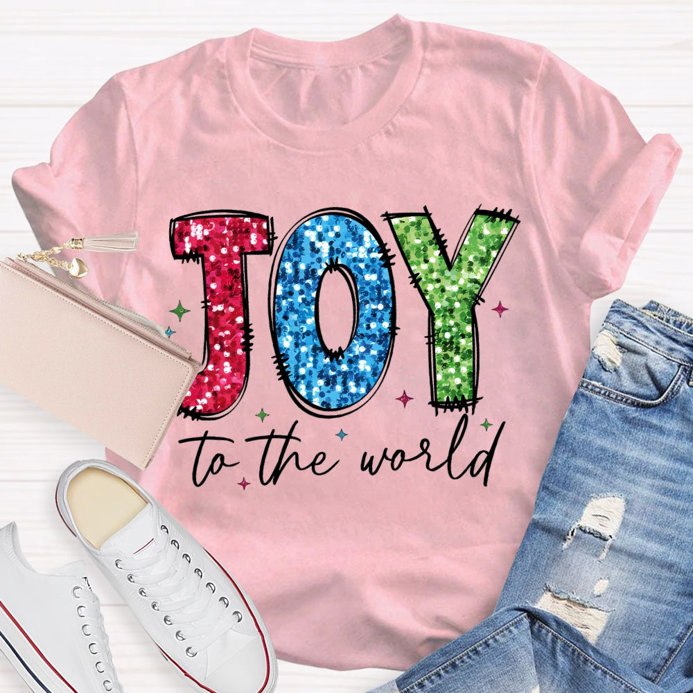 Joy To The World Colorful Font Christmas T-shirt
