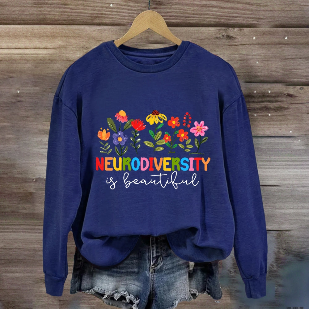 Neurodiversity Is Beautiful Floral Sweatshirt