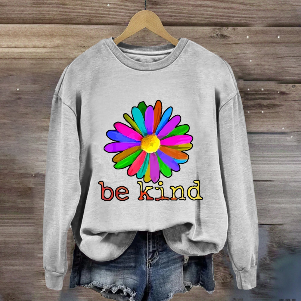 Be Kind Colorful Daisy Sweatshirt