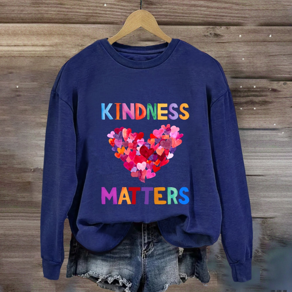 Kindness Matters Colorful Heart Sweatshirt