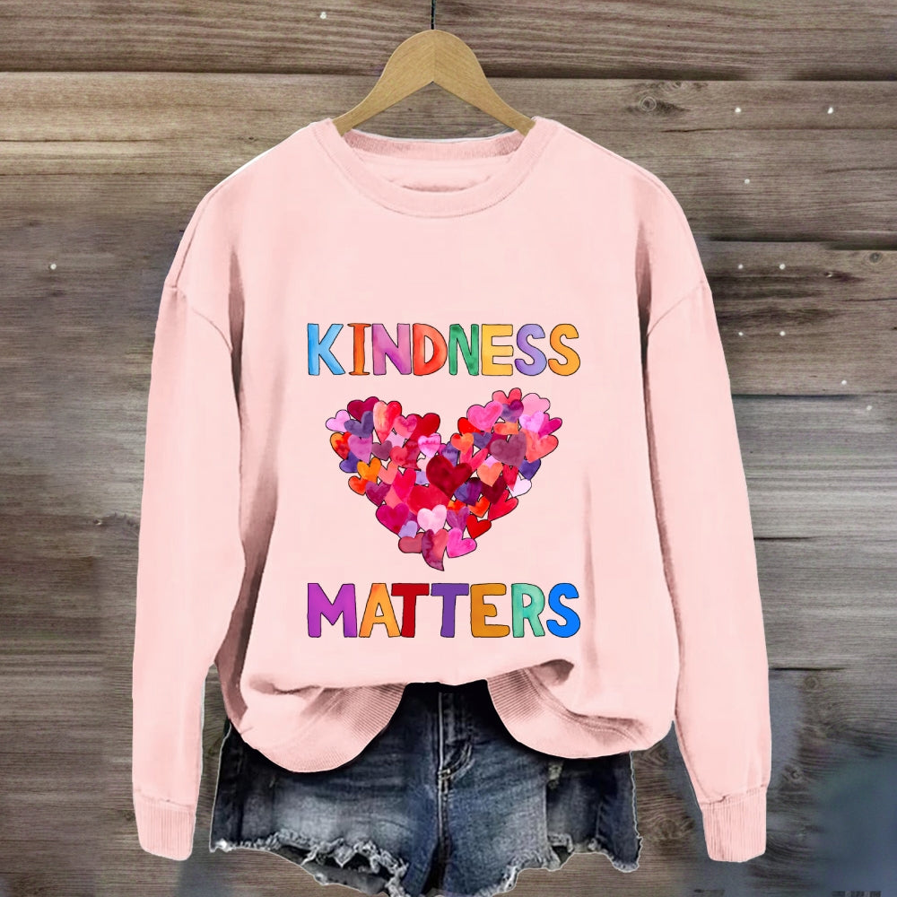 Kindness Matters Colorful Heart Sweatshirt