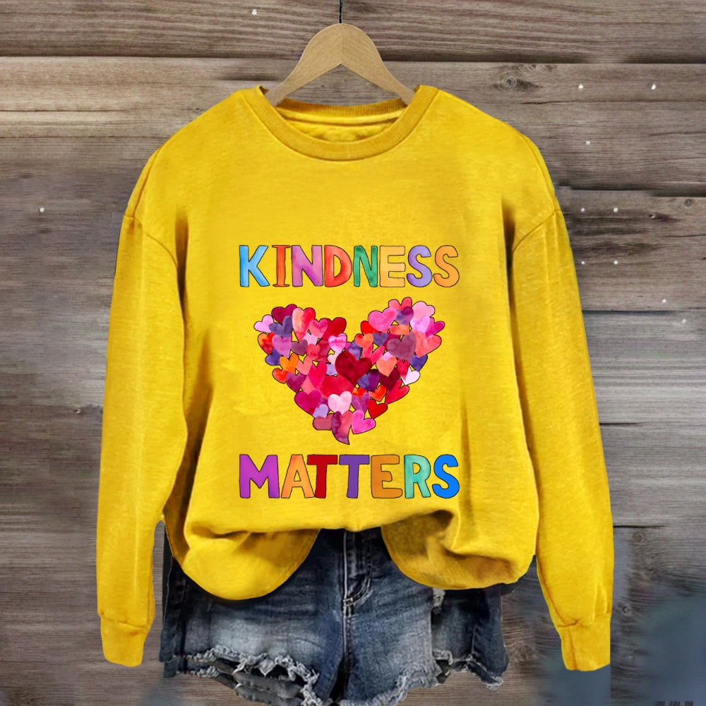 Kindness Matters Colorful Heart Sweatshirt