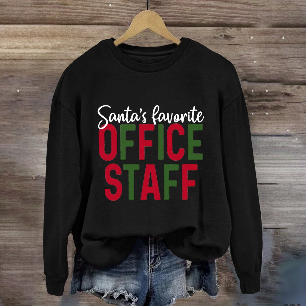 Santa's Favorite Office Staff Colorful Letter Sweatshirt