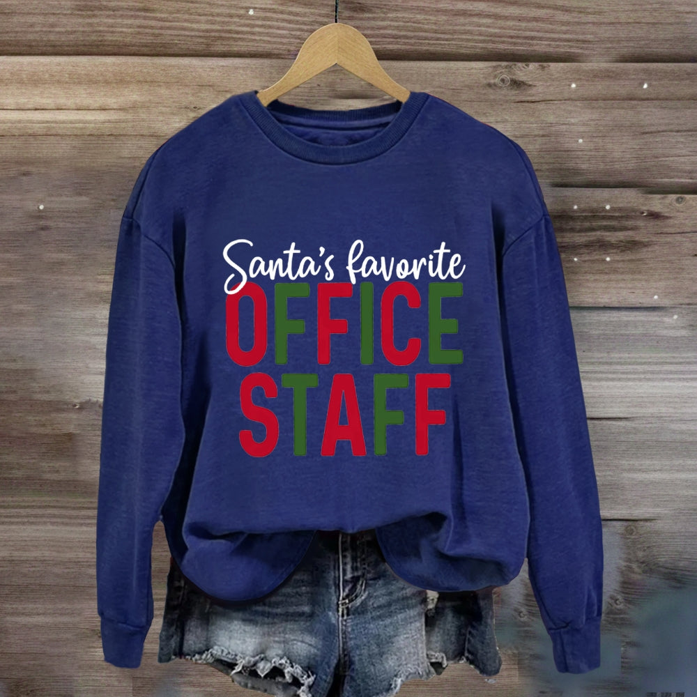 Santa's Favorite Office Staff Colorful Letter Sweatshirt