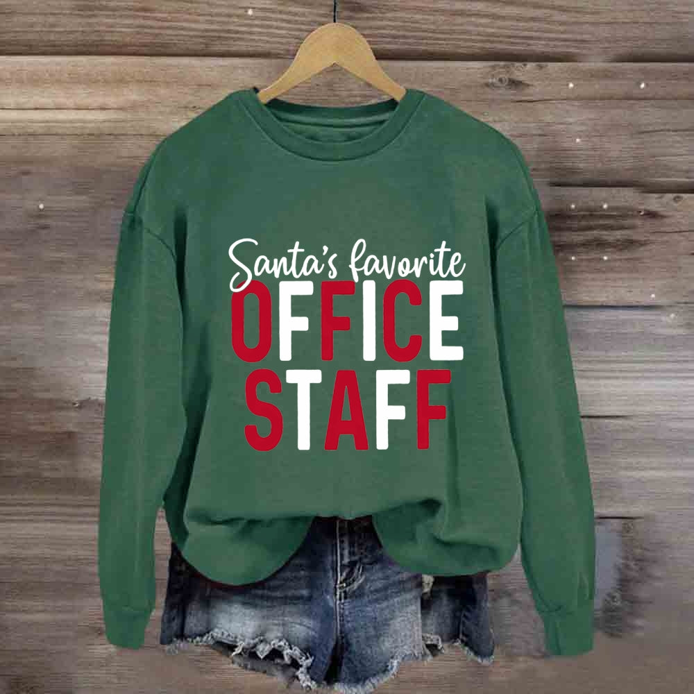Santa's Favorite Office Staff Colorful Letter Sweatshirt