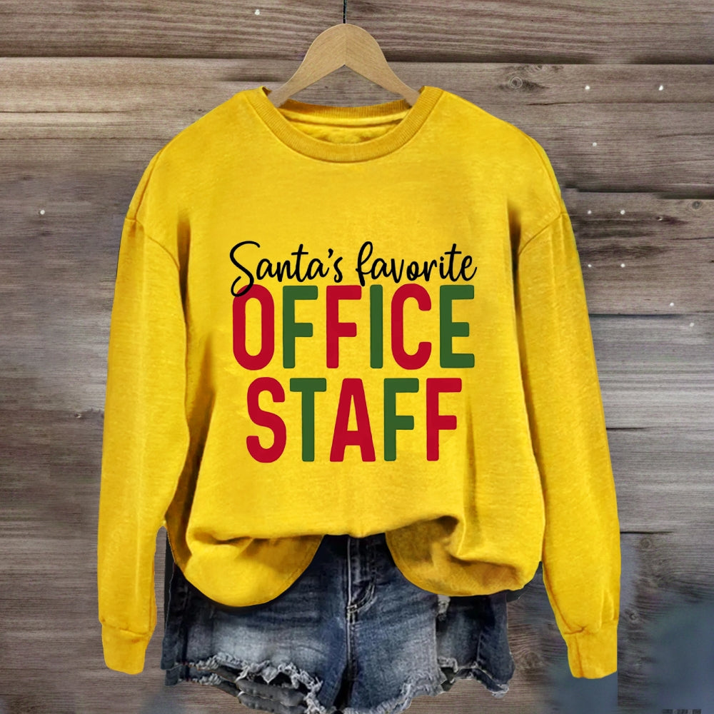 Santa's Favorite Office Staff Colorful Letter Sweatshirt