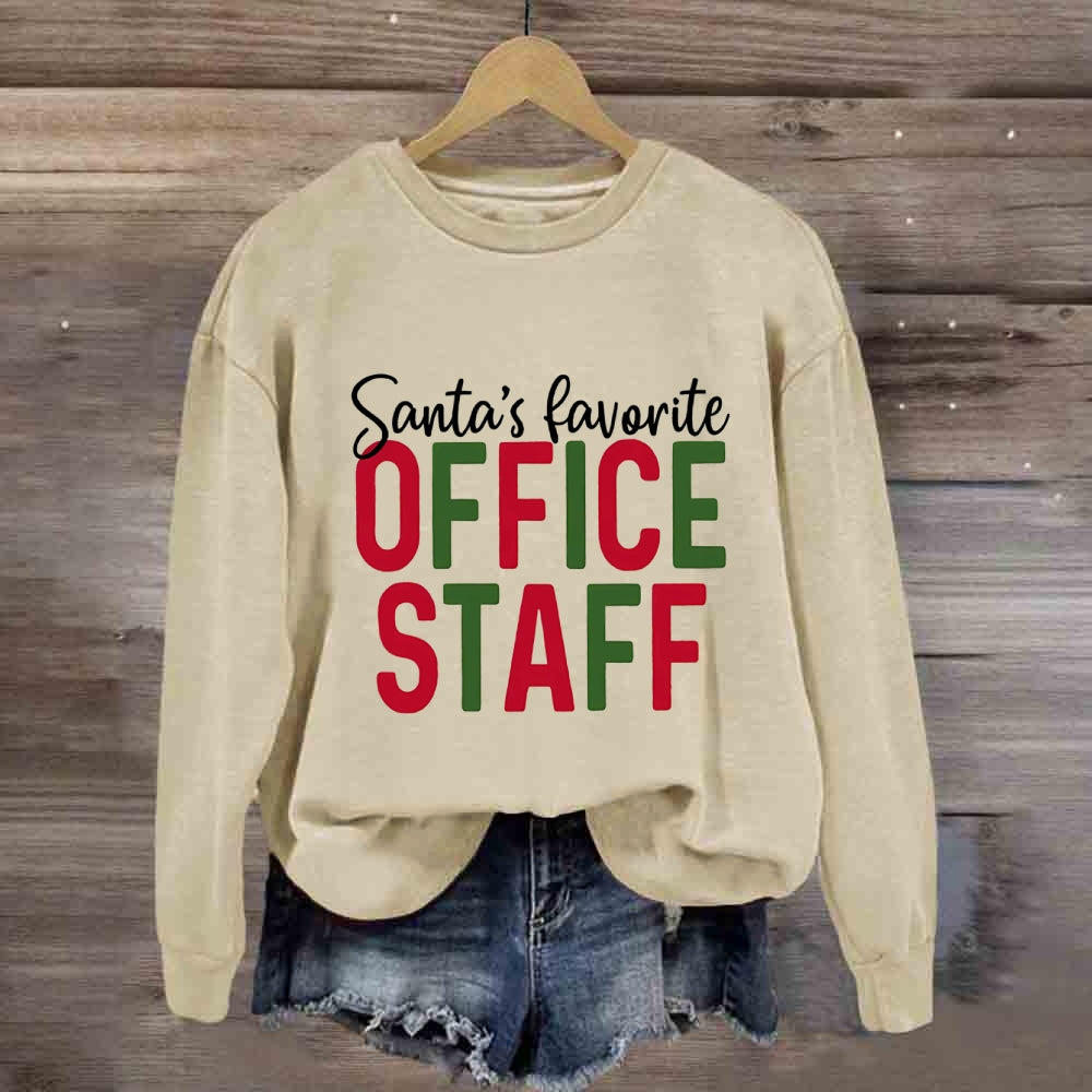Santa's Favorite Office Staff Colorful Letter Sweatshirt