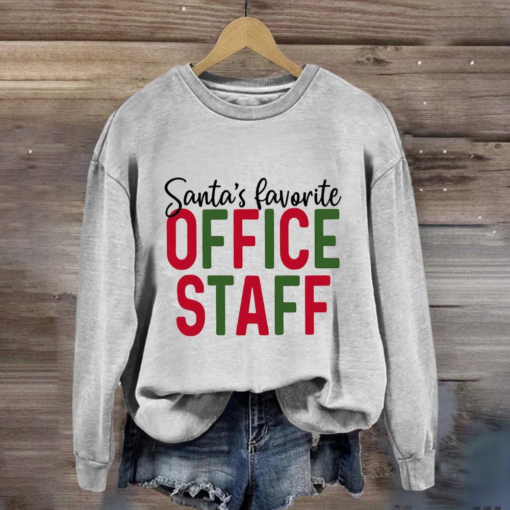 Santa's Favorite Office Staff Colorful Letter Sweatshirt