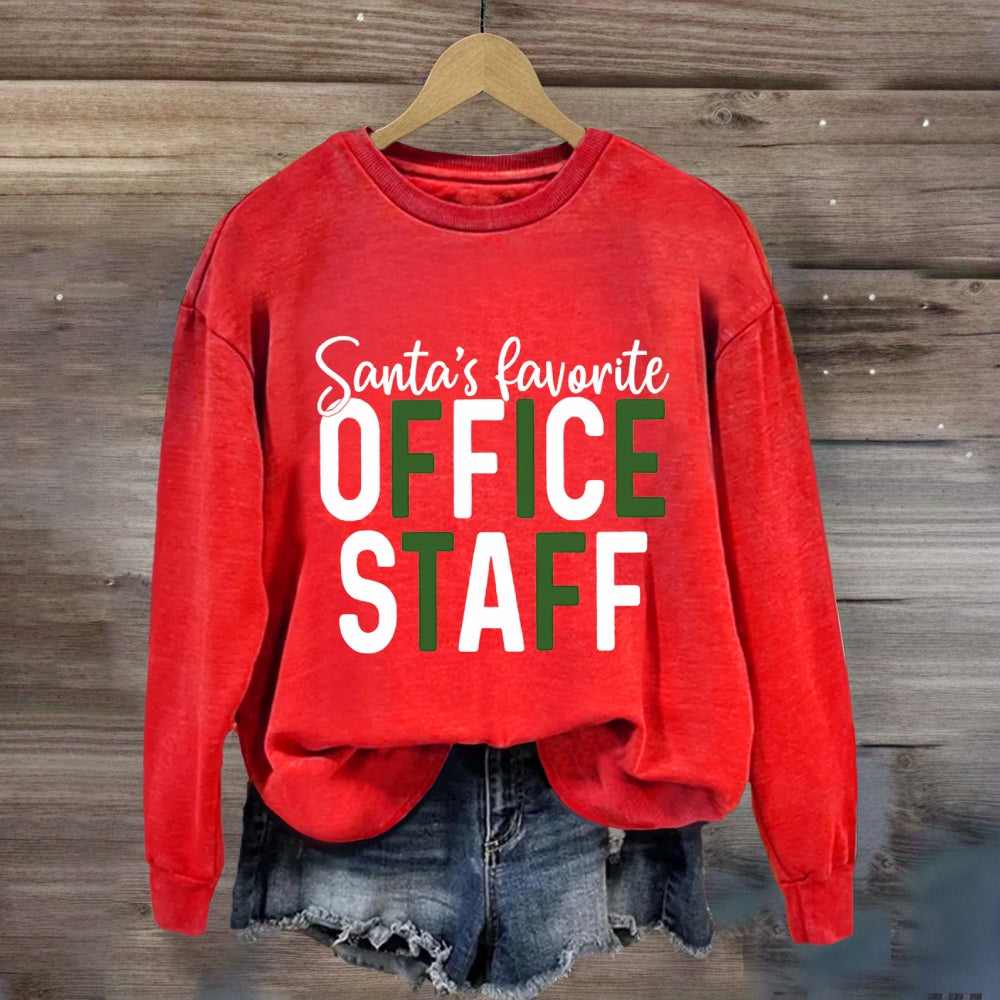 Santa's Favorite Office Staff Colorful Letter Sweatshirt
