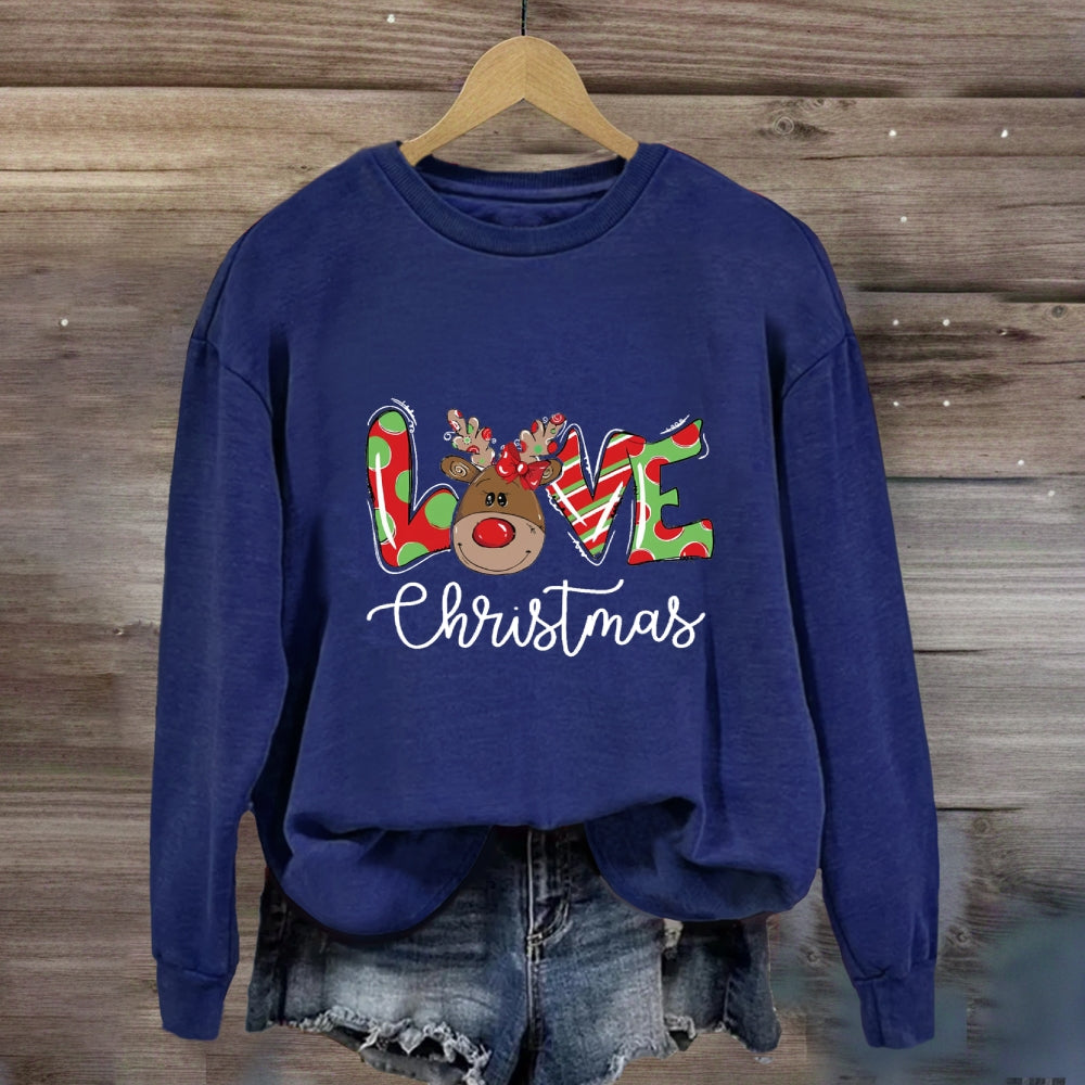 love Christmas Cute Elk Sweatshirt