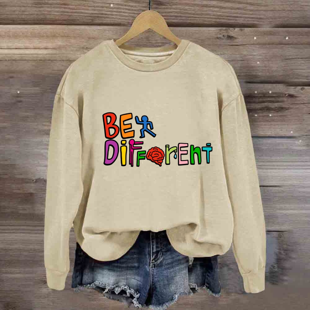 Be Different Colorful Letter Sweatshirt