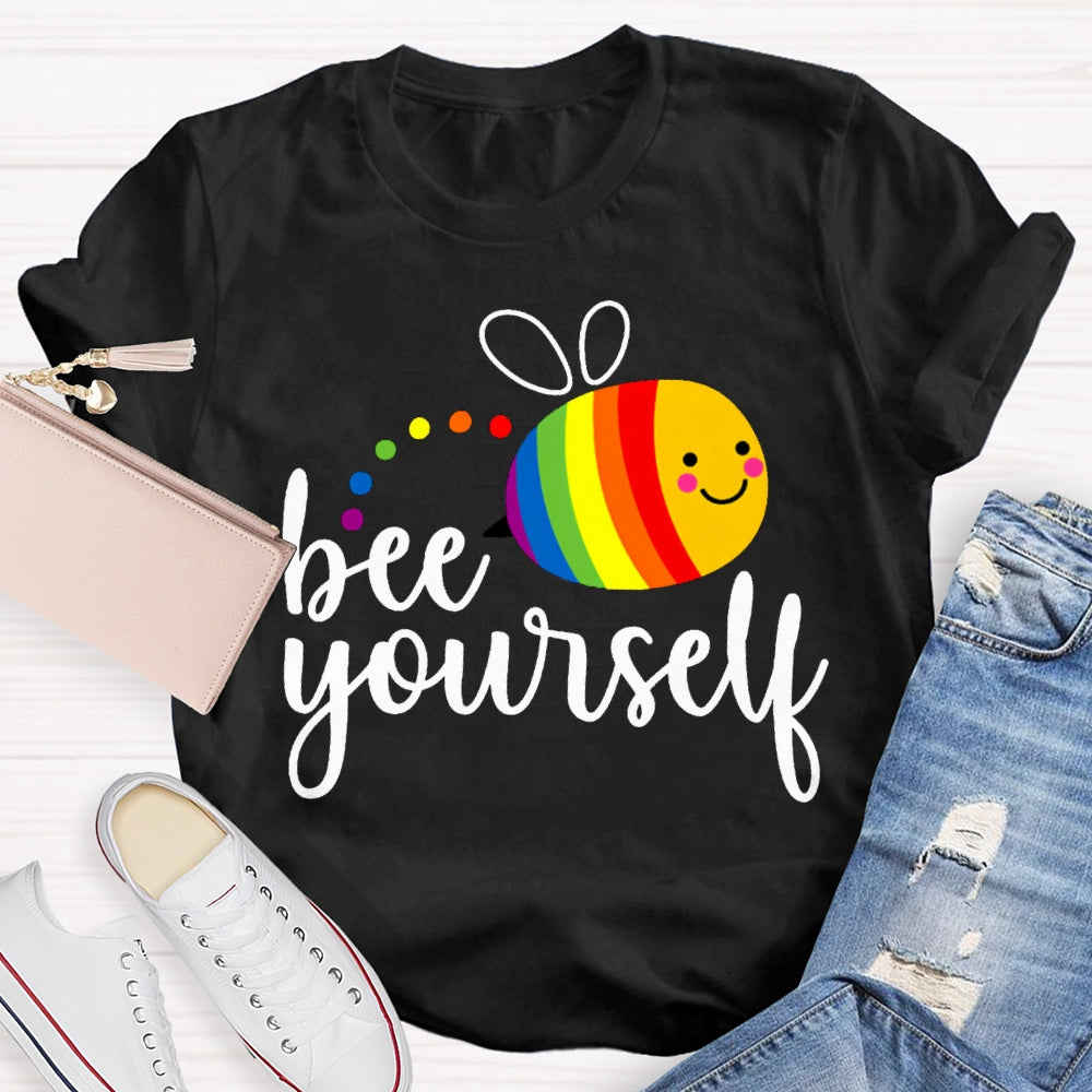 Bee Yourself Colorful Bee Print T-shirt