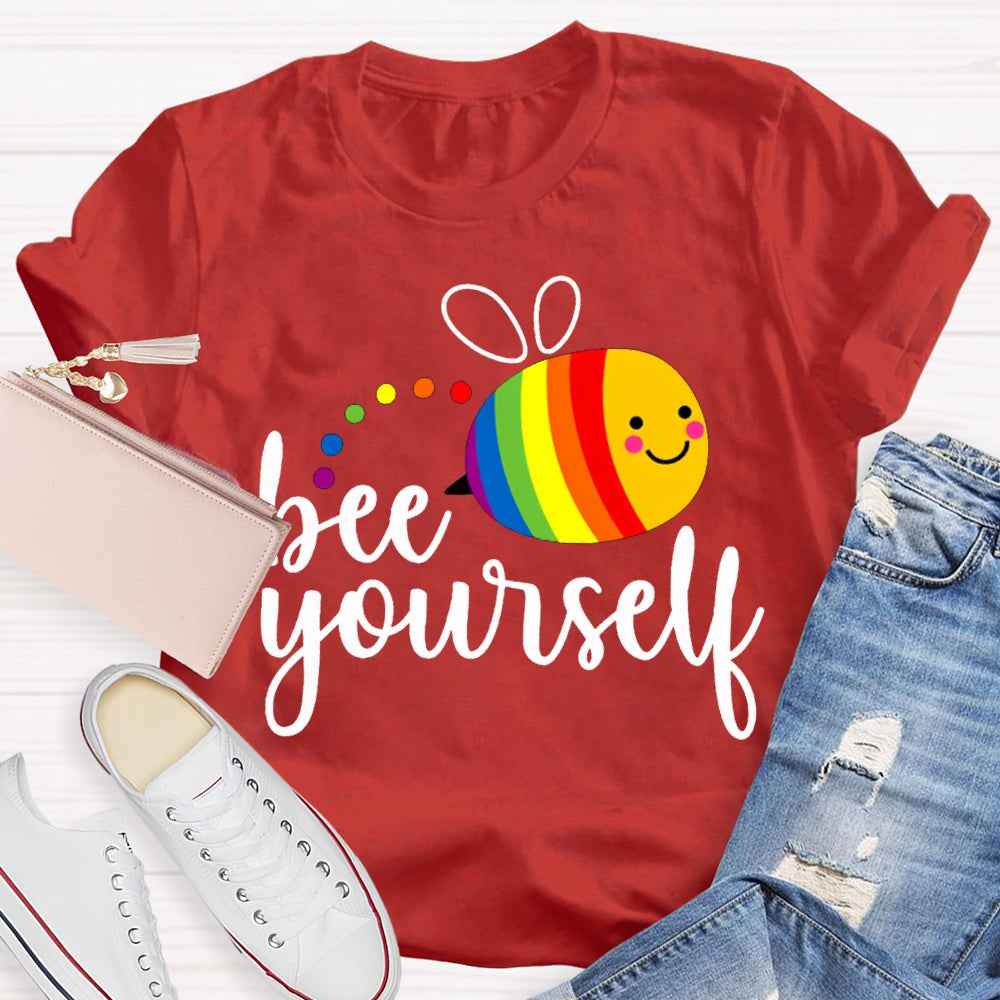 Bee Yourself Colorful Bee Print T-shirt