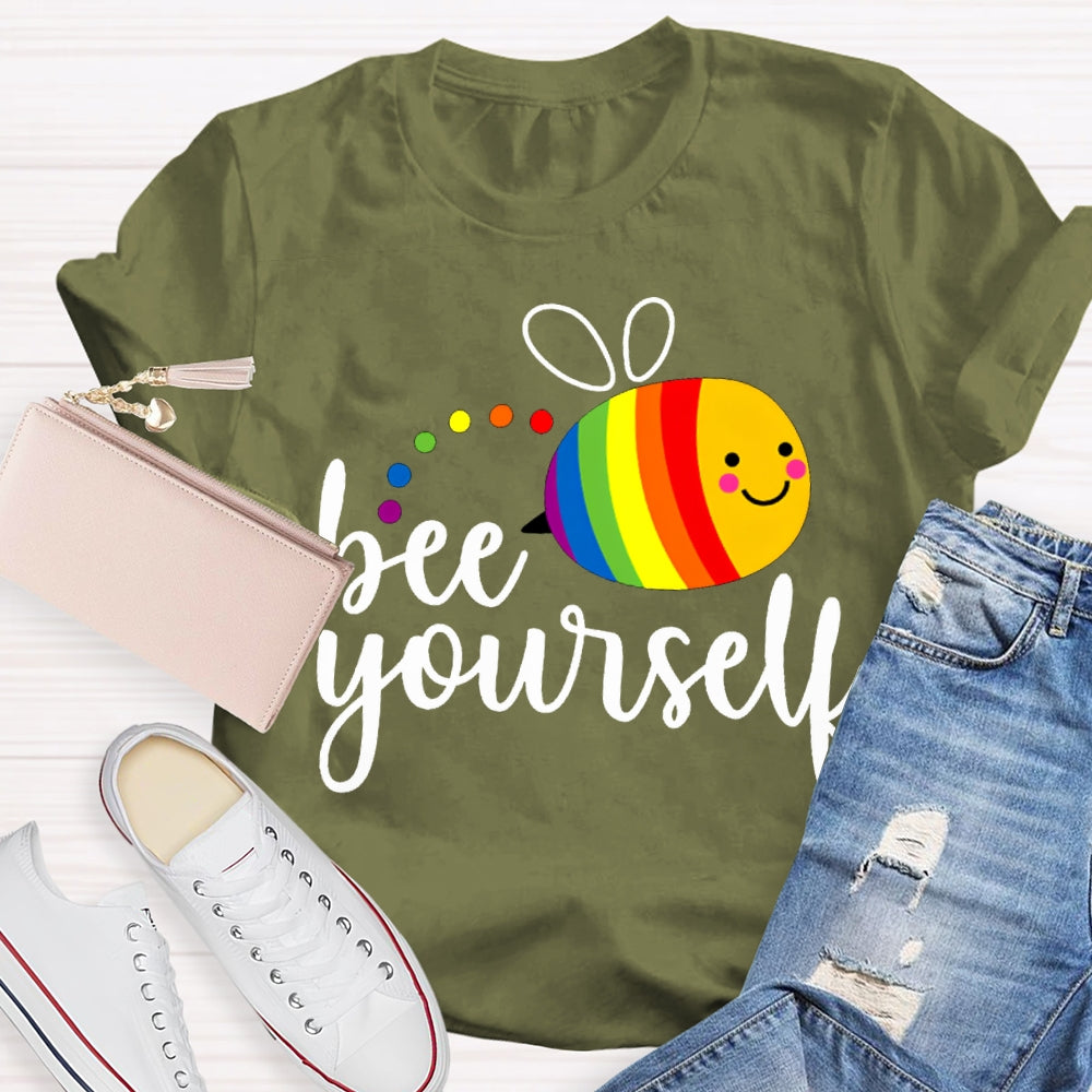 Bee Yourself Colorful Bee Print T-shirt