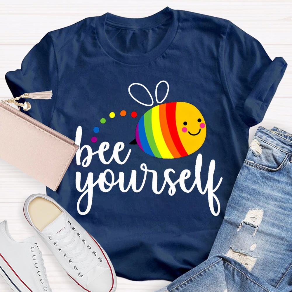 Bee Yourself Colorful Bee Print T-shirt