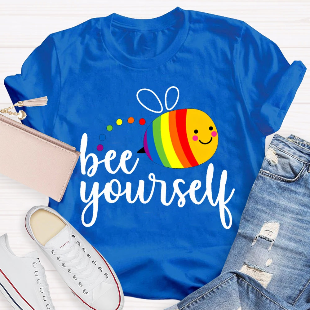 Bee Yourself Colorful Bee Print T-shirt