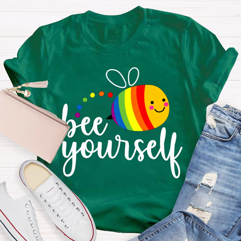 Bee Yourself Colorful Bee Print T-shirt