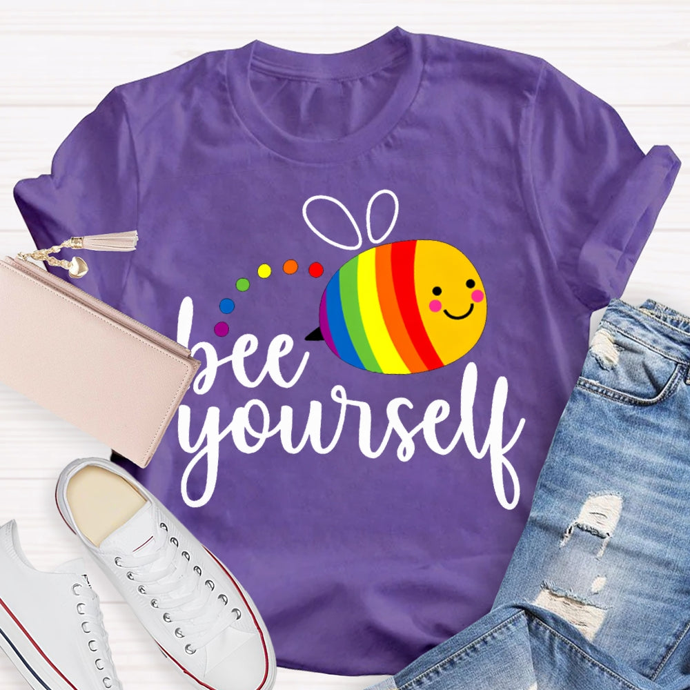 Bee Yourself Colorful Bee Print T-shirt