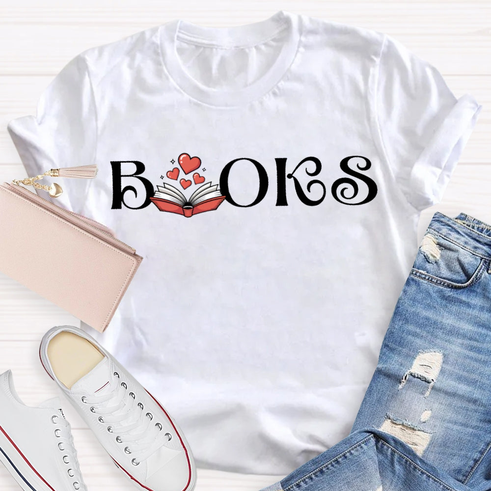 Books And Little Hearts Fall In Love With Reading T-shirt