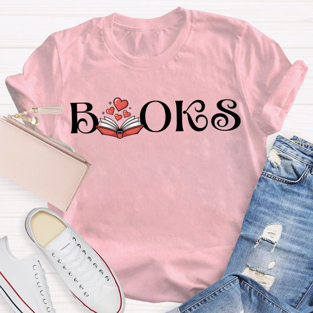 Books And Little Hearts Fall In Love With Reading T-shirt