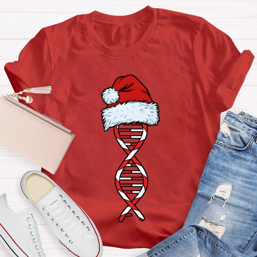 Science Teacher Christmas Santa Hat And Christmas Vibes T-shirt