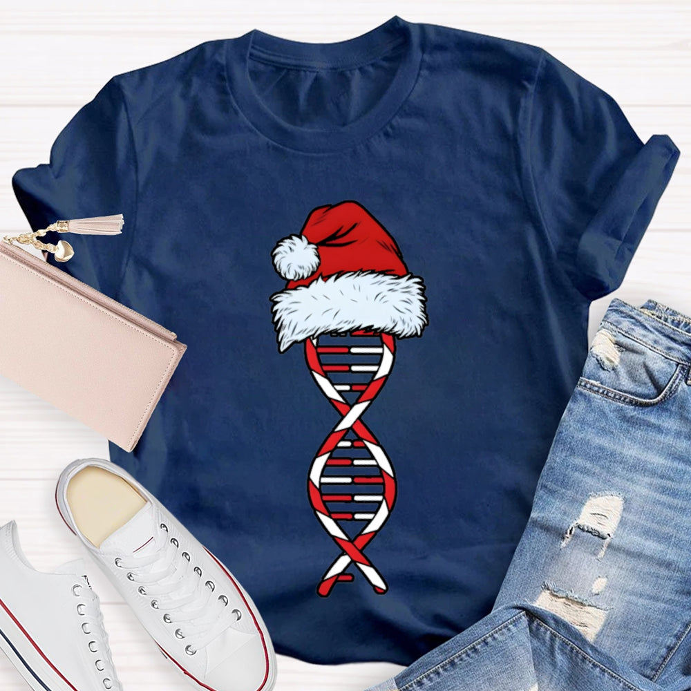 Science Teacher Christmas Santa Hat And Christmas Vibes T-shirt