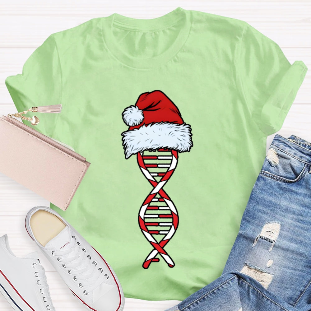 Science Teacher Christmas Santa Hat And Christmas Vibes T-shirt