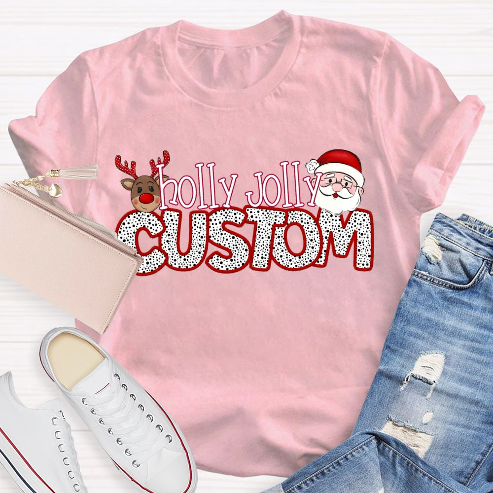 Personalized Name Teacher Santa Claus And Christmas Elk T-shirt