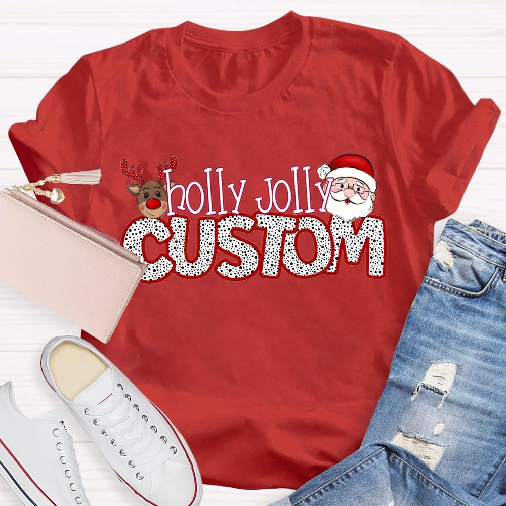Personalized Name Teacher Santa Claus And Christmas Elk T-shirt