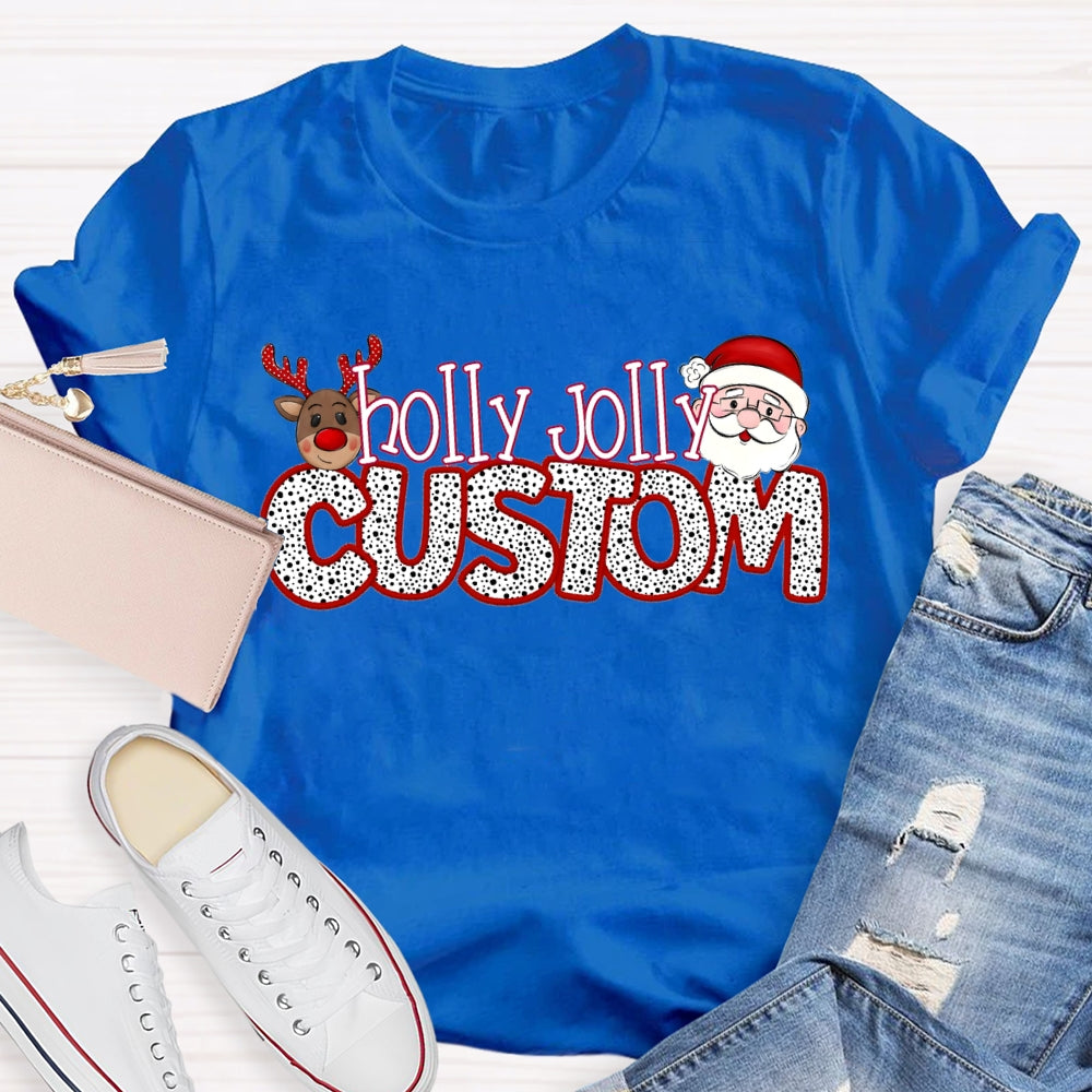 Personalized Name Teacher Santa Claus And Christmas Elk T-shirt