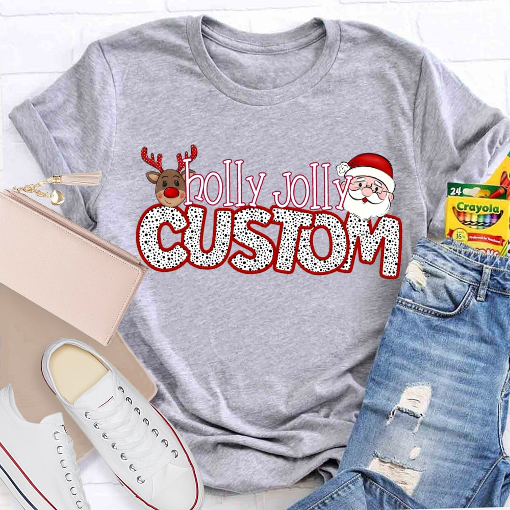 Personalized Name Teacher Santa Claus And Christmas Elk T-shirt