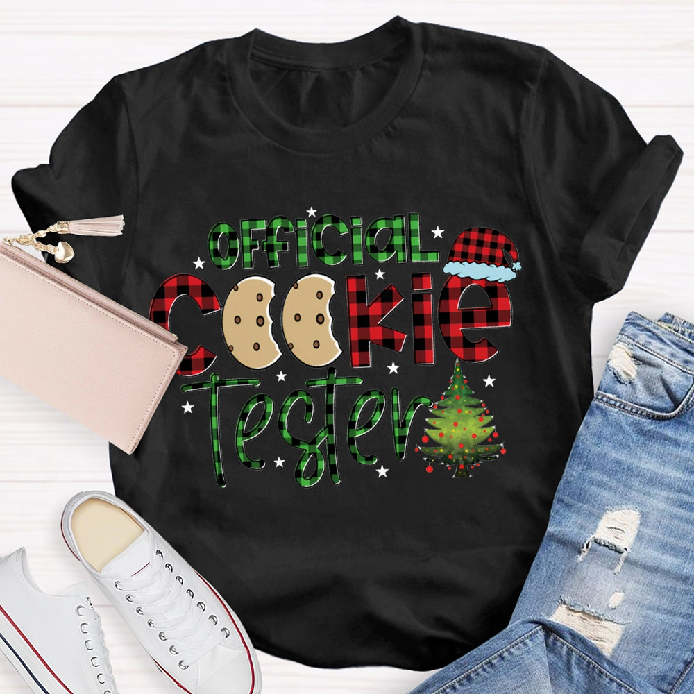 Official Cookie Tester Christmas Trees And Santa Hats T-shirt