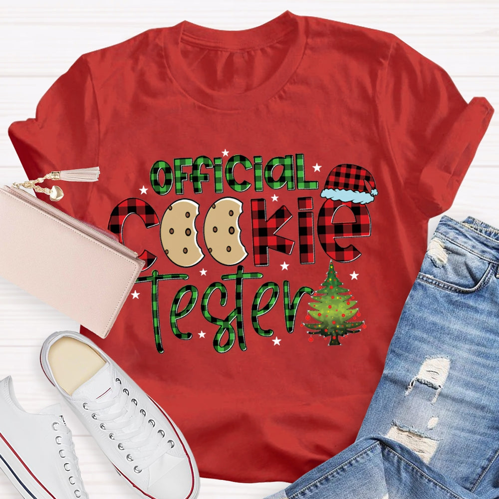 Official Cookie Tester Christmas Trees And Santa Hats T-shirt