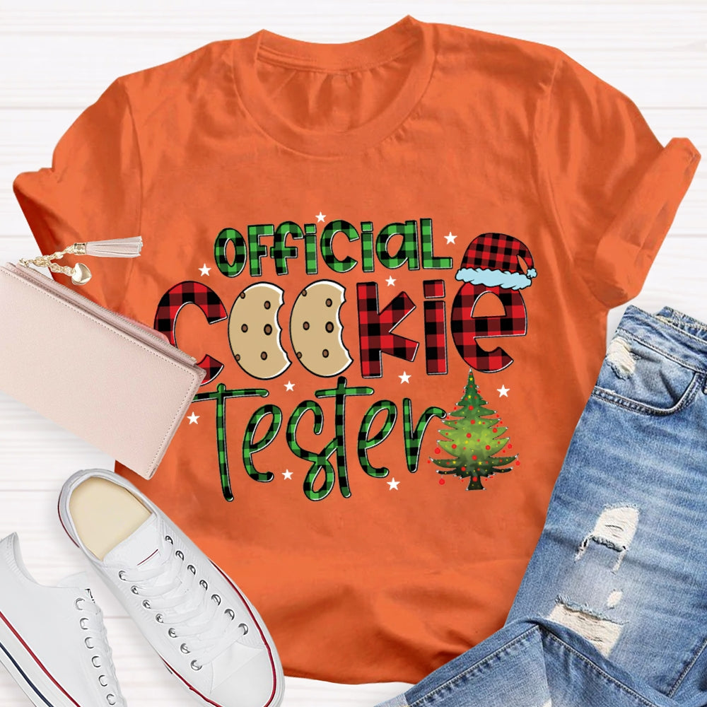 Official Cookie Tester Christmas Trees And Santa Hats T-shirt