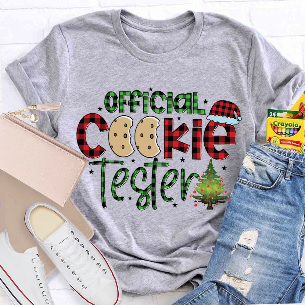 Official Cookie Tester Christmas Trees And Santa Hats T-shirt